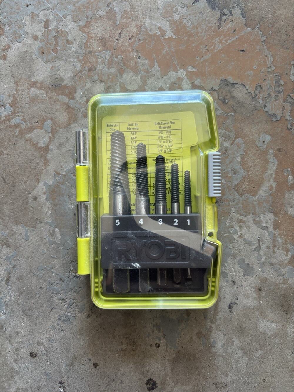 Ryobi Spiral Screw Extractor Set (5-Piece) A96SE51